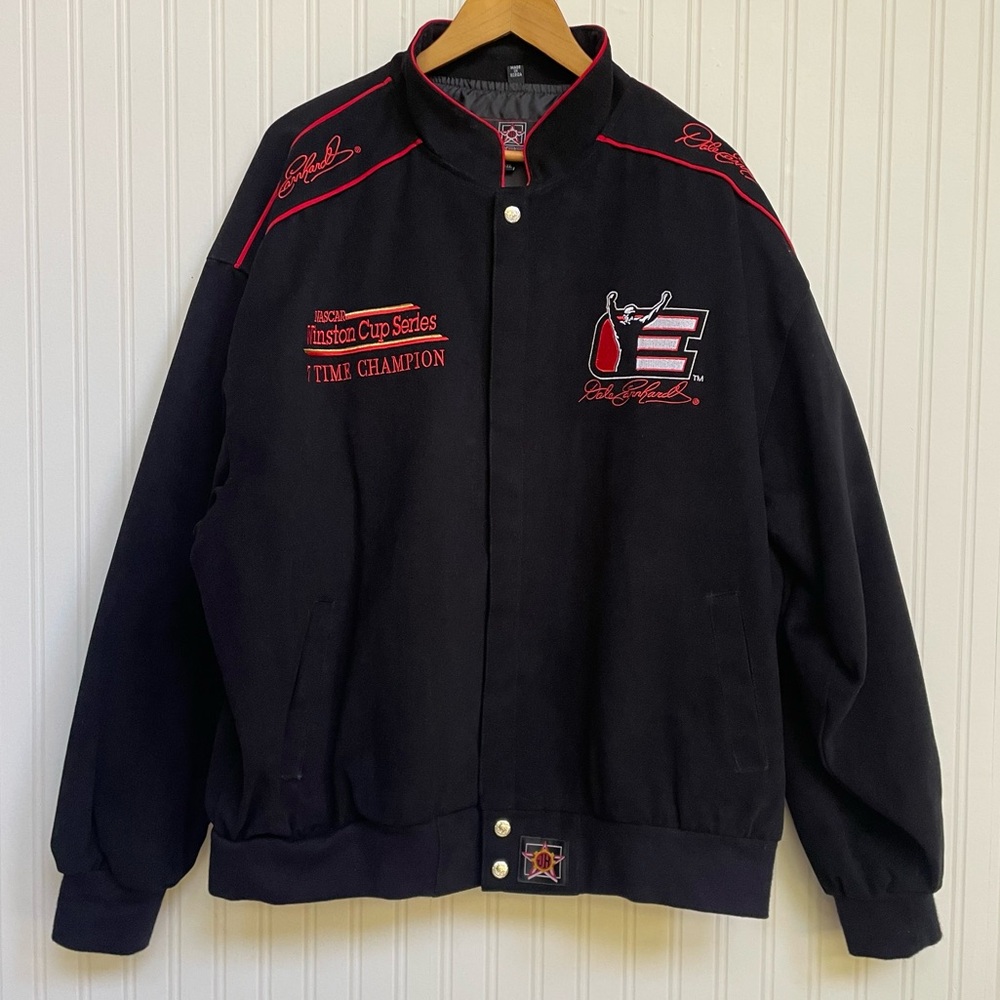 Dale Earnhardt JH Design Men's Black Winston Cup Racing Varsity Jacket Size 3X